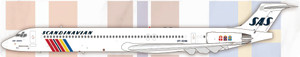 Scandinavian SAS MD-81 Reg: OY-KHN JX024-2-010 Scale 1:200