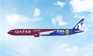 Phoenix Model Qatar Boeing 777-300ER Reg: A7-BEH 04713 Scale 1:400 "FIFA World Cup 2026"