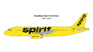 GeminiJets Spirit Airlines Airbus A320 N604NK (final revenue flight) GJNKS2442 1:400