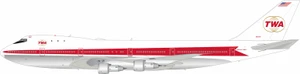 InFlight200 TWA Trans World Airlines Boeing 747-100 Reg: N93118 with stand IF741TW0826P 1:200 with stand