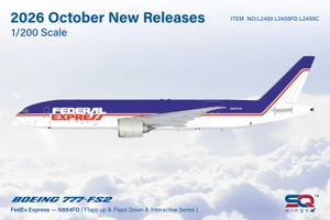 SQ Wings FedEx Boeing 777F Reg: N884FD "”Rosie, 884, Retro“//“Interactive Series"" L2459C 1:200