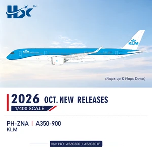 HX Models KLM - Royal Dutch Airlines Airbus A350-900 Reg: PH-ZNA (Flaps Down) A560301F 1:400