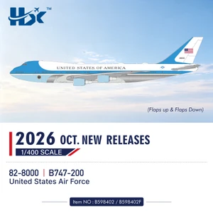 HX Models Air Force One Boeing 747-200 "Flaps Down" Reg: 92-8000 (Flaps Down) B598402F 1:400