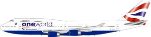 Inflight200 British Airways Boeing 747-400 G-CIVF with stand and collectors coin ARDBA05 1:200
