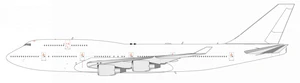 JC Wings Boeing 747-400 with GE engines, flaps down JC4WHT2007A 1:400