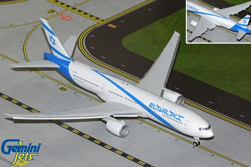Gemini200 El Al Israel Airlines Boeing 777-200ER Reg: 4X-ECE G2ELY1529F Scale 1:200 (Flaps Down)