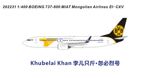 Panda Models MIAT Mongolian Airlines B737-800 EL-CXV Khubelai Khan 202231 1:400