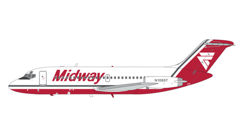 Gemini200 Midway Airlines DC-9-15 N1065T G2MID1190 1:200