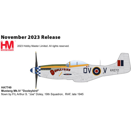 Mustang Mk.IV F/L Arthur S. "Joe" Doley, 19th Squadron, RAF, 1945 HA7749 1:48