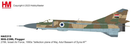 Hobby Master MIG-23ML Flogger Israeli Air Force, 1990s "defection plane of Maj. Adul Bassem of Syria AF" HA5315 1:72