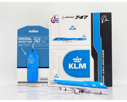 JC Wings KLM B747-400 PH-BFG "100" (with limited edition Aviationtag) JC4KLM0117 1:400