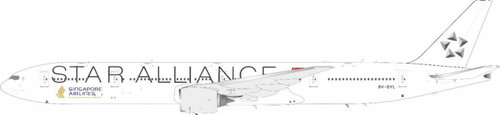 JFox Singapore Airlines 777-312 "Star Alliance" 9V-SYL with stand WB-777-3-021 1:200