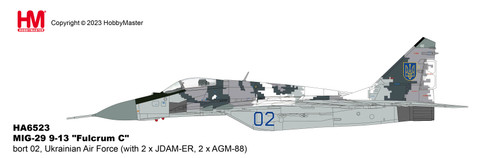 Hobby Master MIG-29 Fulcrum C bort 02, Ukrainian Air Force (with 2 x JDAM-ER, 2 x AGM-88) HA6523 1:72