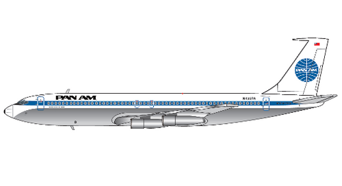 BigBird400 Pan Am Boeing 707-300B Reg: N435PA With Antenna and Dedicated StickerBB4-707-003 1:400