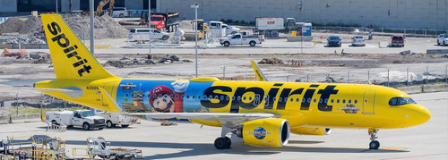 JC Wings Spirit Airlines Airbus A320NEO "Super Nintendo World" Reg: N986NK With Antenna SA4044 1:400