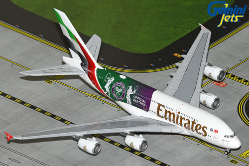 GeminiJets Emirates Airbus A380 A6-EOE “Wimbledon – Official Partner”     **RESTOCK** GJUAE2283 1:400