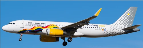 JC Wings Vueling Airbus A320 "Born This Way, Fly This Way" Reg: EC-LVS With Antenna XX40291 1:400