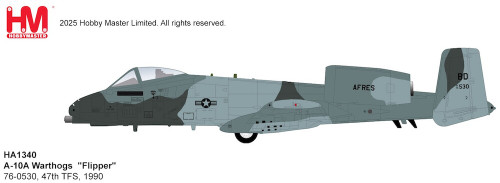 Hobby Master A-10A "Flipper" AF76-0530, 47th TFS, 1990 (w/12 x Mk.82, 2 x GBU-10, 6 x AGM-65, 2 x AIM-9) HA1340 1:72