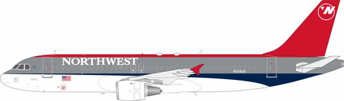 B-Models Northwest Airlines Airbus A320-211 N318US with stand B-320-NW-318 Scale 1:200