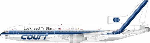 InFlight200 Lockheed (Court Line) Lockheed L-1011-385-1 TriStar 1 N305EA polished with stand IF1011EA0124P Scale 1:200
