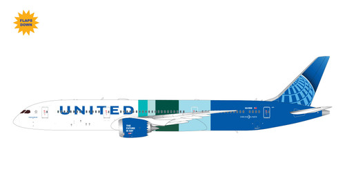 Gemini200 United Airlines B787-9 N24988 "The Future is SAF" w/ flaps down G2UAL1395F Scale 1:200