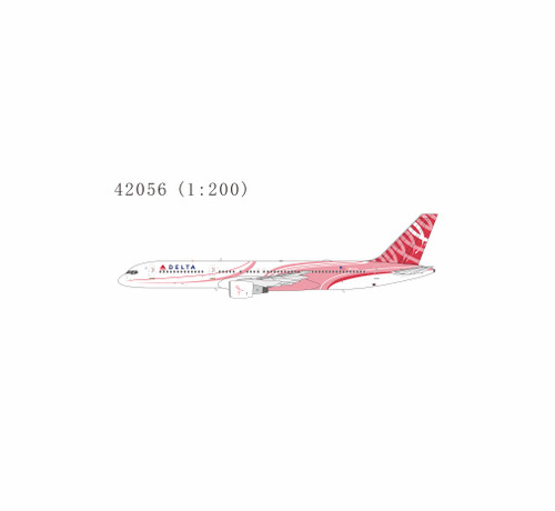 NG Models Delta Air Lines 757-200/w N610DL special Song paint scheme for Breast Cancer Awareness with stand 42056 Scale 1:200