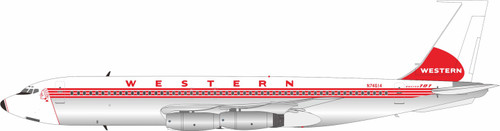 InFlight200 Western Airlines Boeing 707-139 N74614 with stand IF701WA0724P Scale 1:200