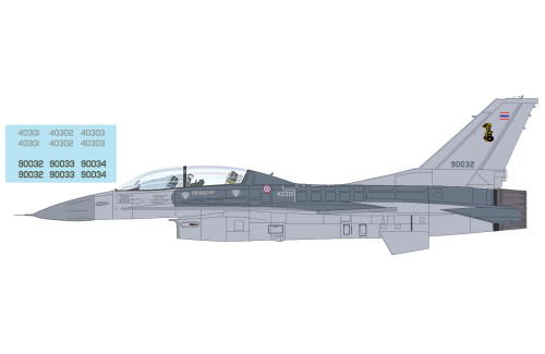 Hobby Master F-16B "Royal Thai AF" (w/ decals for 3 planes) HA38076 Scale 1:72