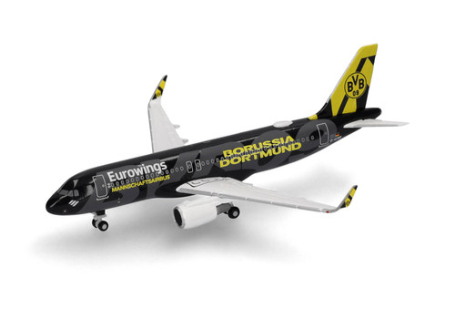 Herpa Wings Eurowings Airbus A320 "BVB Mannschaftsairbus" (Team Airbus 2025) HE538657 Scale 1:500