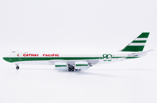 JC Wings Cathay Pacific Boeing 747-8F "80th Anniversary" Reg: B-LJE With Antenna + Stand SA4115 Scale 1:400