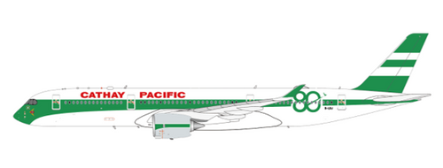 JC Wings Cathay Pacific Airbus A350-900XWB "80th Anniversary" Reg: B-LRJ "Flaps Down" With Antenna + Stand SA4113A Scale 1:400