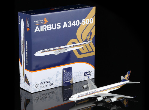 SQ Wings Singapore Airlines A340-500 Reg: 9V-SGA "Flaps Down" L2174FD Scale 1:200