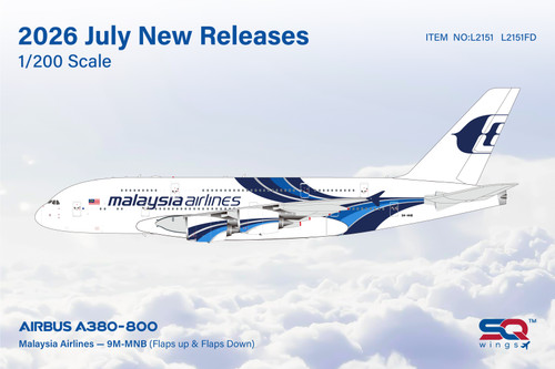 SQ Wings Malaysia Airlines A380 Reg: 9M-MNB "Flaps Down" L2151FD Scale 1:200
