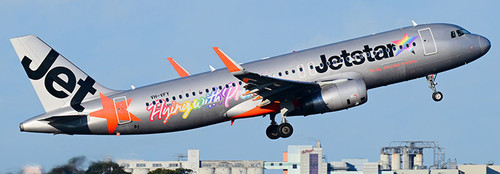 Aviation400 Jetstar Airways Airbus A320-232(WL) VH-VFY "Flying with Pride" AV4458 Scale 1:400