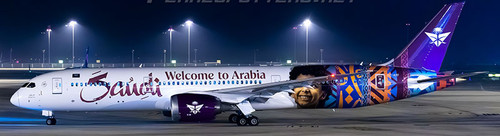 Aviation400 Saudia Boeing 787-9 Dreamliner HZ-ARF "Welcome to Arabia" detachable gear AV4424 Scale 1:400