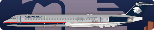 Jet-X AeroMexico MD-88 Polished Reg: XA-AMS JX024-2-004 Scale 1:200