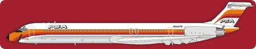 PSA MD-83 Polished Reg: N924PS JX024-2-008 Scale 1:200