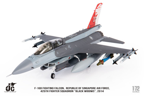 F-16D Fighting Falcon, Republic of Singapore Air Force, 425th FS ”Black Widows”, 2014 96-5034 JCW-72-F16-015 Scale 1:72