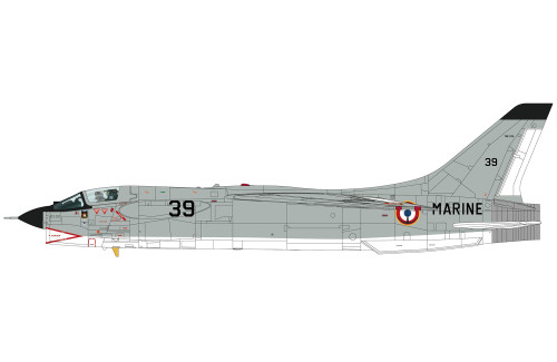 Hobby Master F-8E (FN) Crusader 39, Flotille 14, French Navy, June 1985 HC1203 Scale 1:72