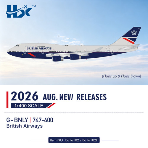 HX Models British Airways Boeing 747-400 Reg: G-BNLY (Flaps Down) B616102F 1:400