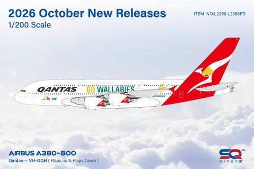 SQ Wings Qantas Airbus A380 Reg: VH-OQH “Go Wallabies” L2258 1:200