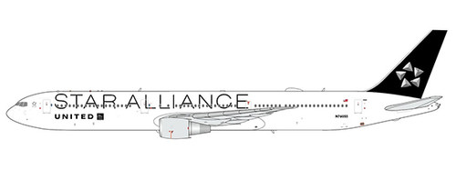 JC Wings United Airlines Boeing 767-400ER "Star Alliance" Reg: N76055 LH2507 1:200 With Stand