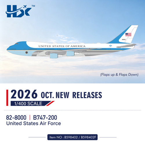 HX Models Air Force One Boeing 747-200 Reg: 92-8000 B598402 1:400