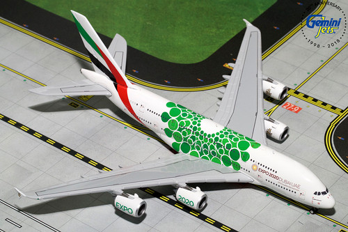 Gemini Jets EMIRATES A380-800 (EXPO 2020, Green) GJUAE1788 1:400