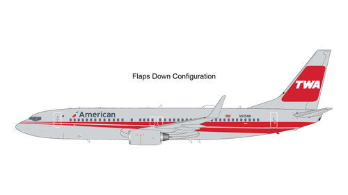 Gemini200 American Airlines B737-800(W) TWA Heritage Livery, flaps down N915NN G2AAL473F 1:200