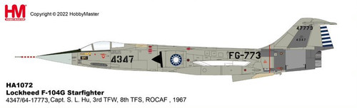 Hobby Master F-104G Starfighter HA1072W Capt. S. L. Hu, 3rd TFW, 8th TFS, ROCAF , 1967 1:72