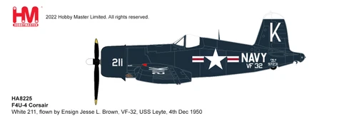 Hobby Master F4U-4 Corsair HA8225W Ensign Jesse L. Brown, VF-32, USS Leyte, 4th Dec 1950 1:48