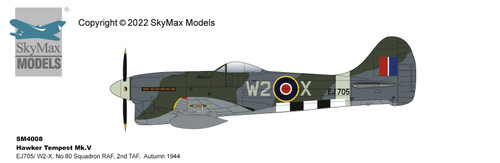 Hobby Master Hawker Tempest Mk.V SM4008W No.80 Squadron RAF, 2nd TAF, Autumn 1944 1:72