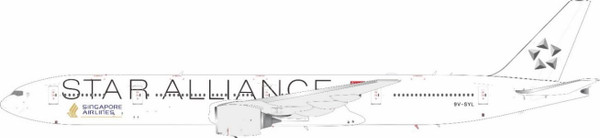 JFox Singapore Airlines 777-312 "Star Alliance" 9V-SYL with stand WB-777-3-021 1:200