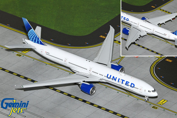 GeminiJets United Airlines B777-300ER N2352U GJUAL2214F 1:400 (Flaps Down)